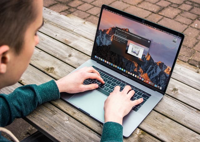 MacBook being used for technical support