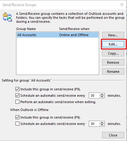 Syncing Gmail with Outlook SendReceive Groups