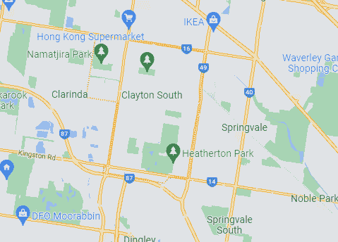 Computer Repairs service area map for Clayton South 3169