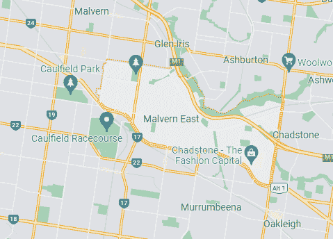 Computer Repairs service area map for Malvern East 3145