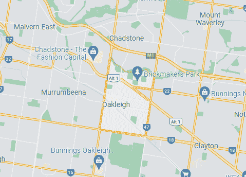 Computer Repairs service area map for Oakleigh 3166
