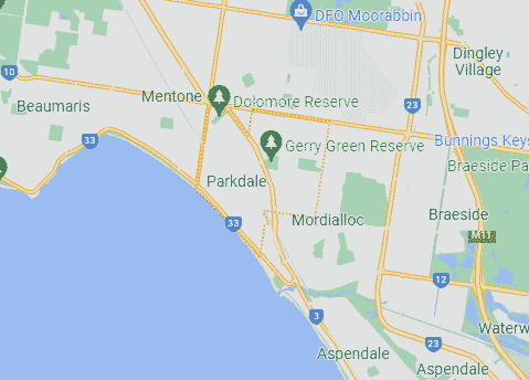 Computer Repairs service area map for Parkdale 3195