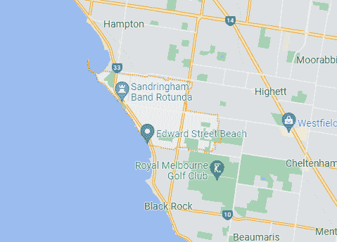 Computer Repairs service area map for Sandringham 3191