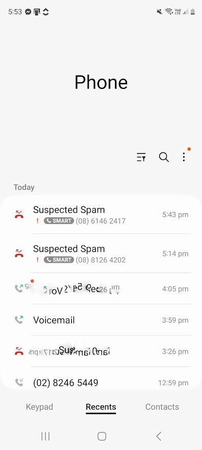 Telstra 02 85245449 phone scam call examples on Android
