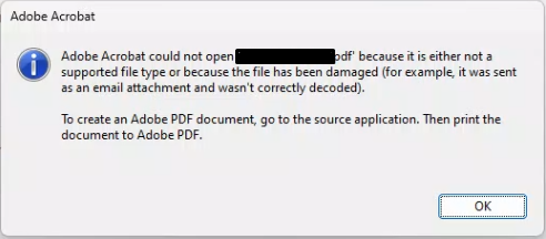 Outlook 365 corrupting Adobe PDF attachments
