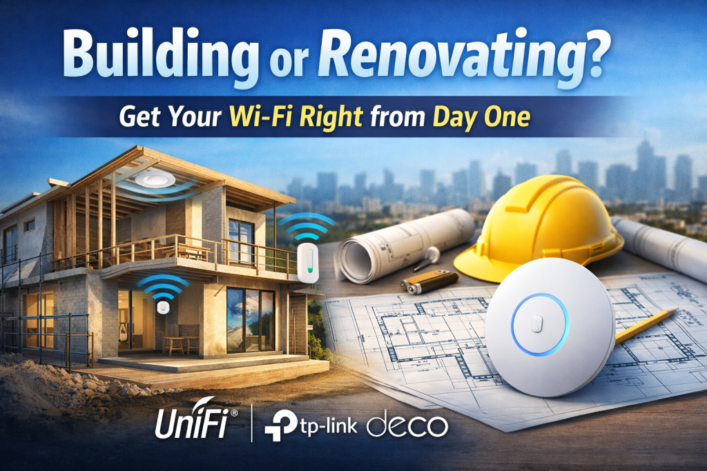 Professional new build WiFi design in Melbourne with ceiling-mounted access points installed during home construction