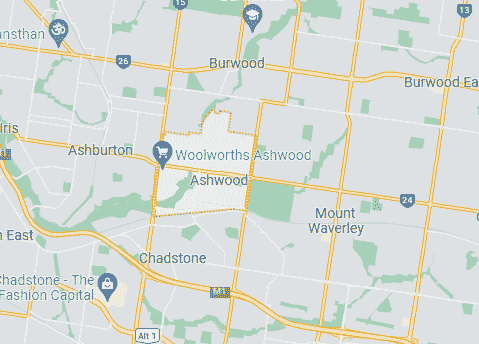 Computer Repairs service area map for Ashwood 3147