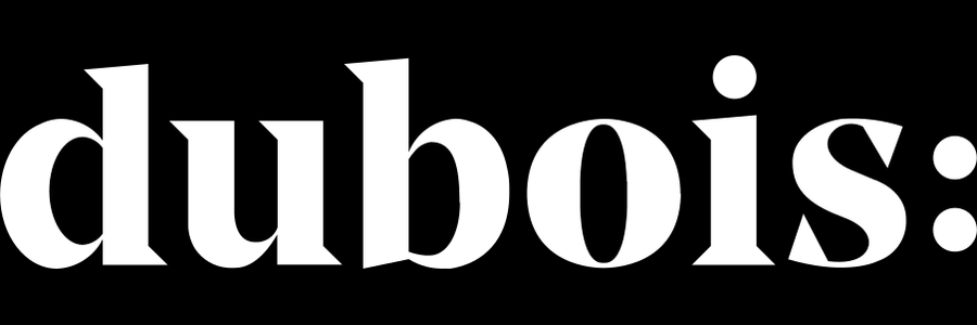 Dubois architectural design studio white wordmark on a dark background
