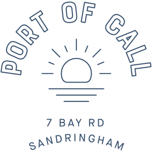 Port of Call Sandringham café official sun and wordmark logo