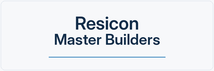 Resicon Master Builders client name tile, not an official logo