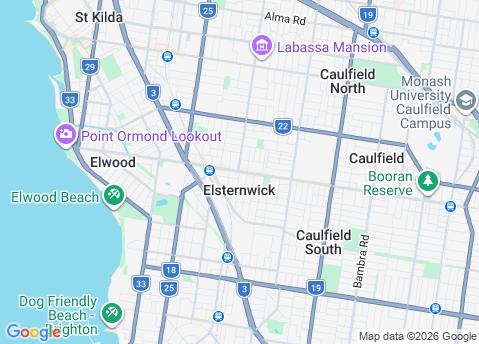 Computer Repairs service area map for Elsternwick 3185