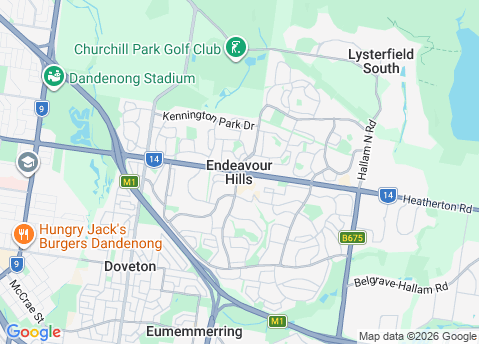 Computer Repairs service area map for Endeavour Hills 3802