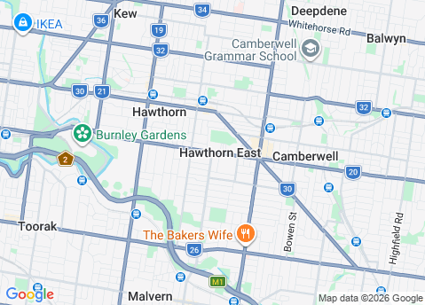 Computer Repairs service area map for Hawthorn East