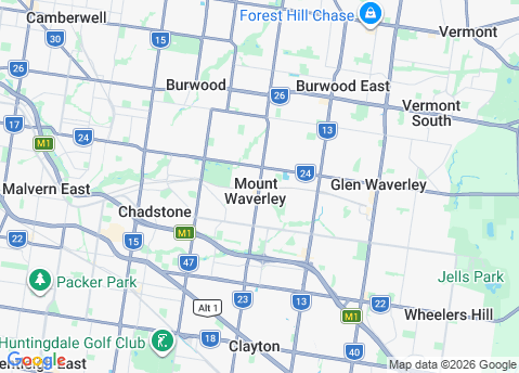 Computer Repairs service area map for Mount Waverley 3149