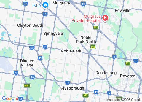 Computer Repairs service area map for Noble Park 3174