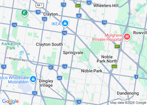 Computer Repairs service area map for Springvale 3171