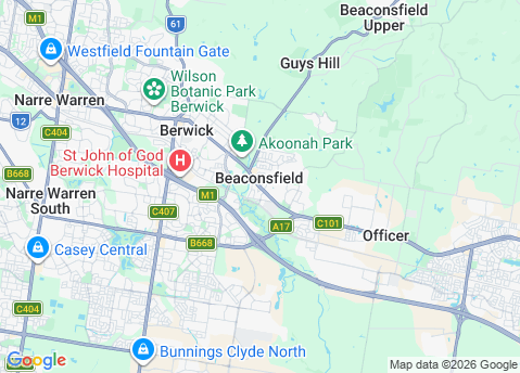 IT Support service area map for Beaconsfield 3807