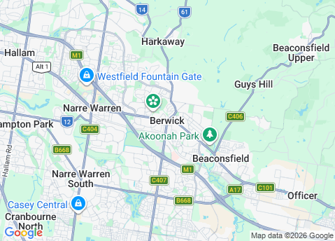 IT Support service area map for Berwick 3806