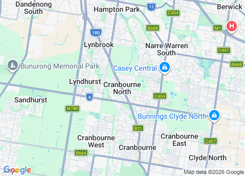 IT Support service area map for Cranbourne North 3977