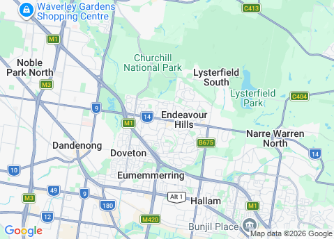 IT Support service area map for Endeavour Hills 3802