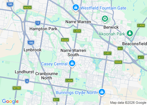 IT Support service area map for Narre Warren South 3805